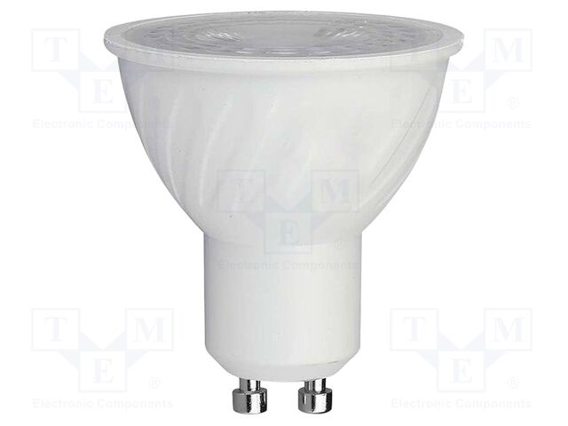 LED lamp; neutral white; GU10; 220÷240VAC; 445lm; P: 6W; 110°; 4000K