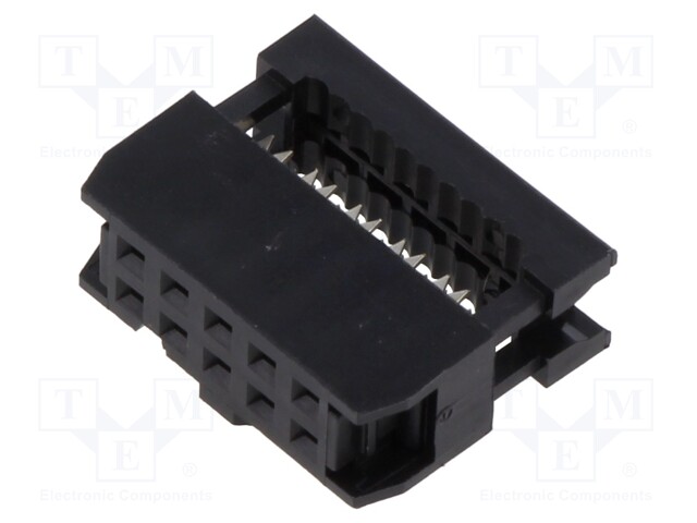 Plug; IDC; female; PIN: 10; with cable clamp; IDC; for ribbon cable