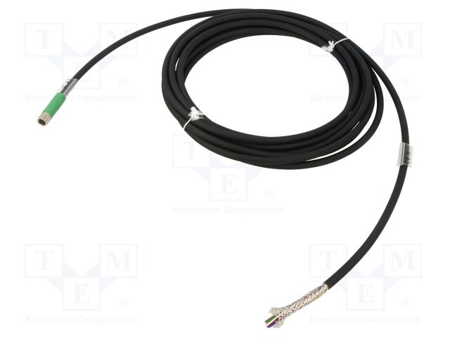 Cable: for sensors/automation; PIN: 8; M8 female; straight; 5m