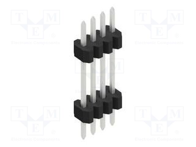 Connector: pin strips; pin header; male; PIN: 4; 1.27mm; THT; 1x4
