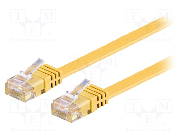 Patch cord; U/UTP; 6; stranded; Cu; PVC; yellow; Len: 7m; 32AWG