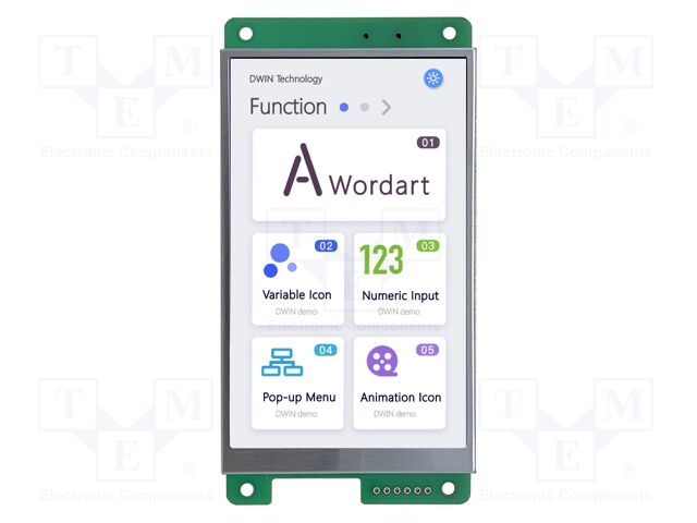 Display: TFT; 4.3"; 480x800; Illumin: LED; 16MBFLASH; RGB; 300cd/m2