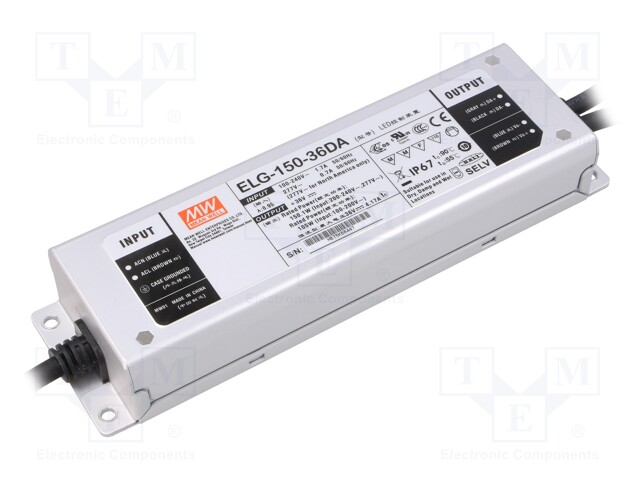 Power supply: switched-mode; Communication: DALI; LED; 150W; 36VDC