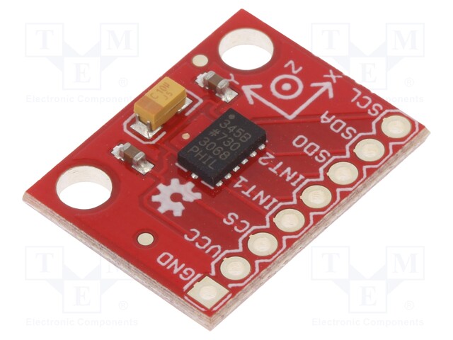 Sensor: position; accelerometer; 2÷3.6VDC; I2C,SPI; ADXL345