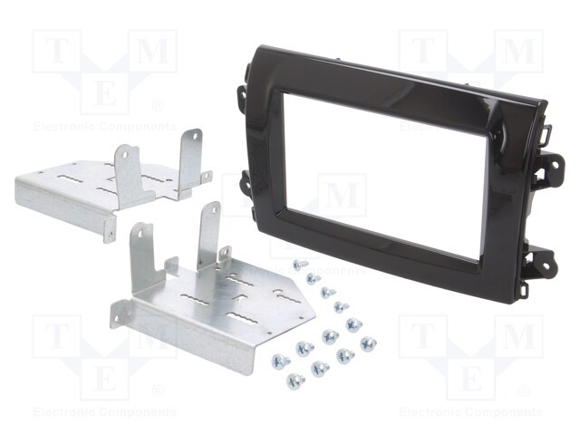 Radio mounting frame; Fiat; 2 DIN; black gloss
