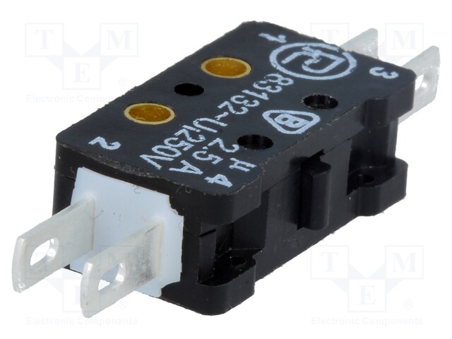 Microswitch SNAP ACTION; without lever; SPST-NO + SPST-NC; IP40