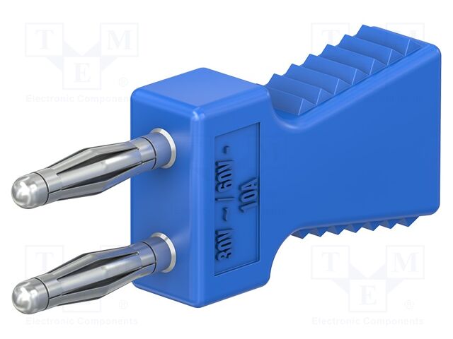 Connector: 2mm banana; stackable safety shunt; 10A; blue; 30.4mm