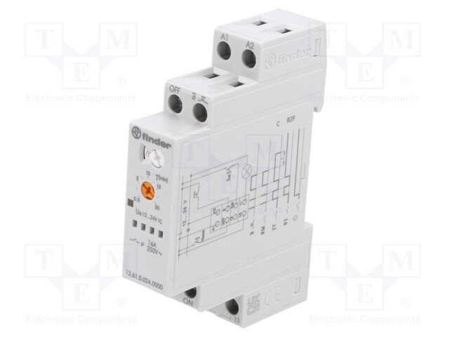 Relay: timer; bistable,monostable; SPDT; 24VAC; DIN; 16A; -10÷60°C