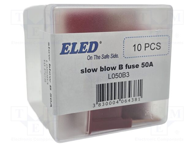 Fuse: fuse; 50A; 32VDC; automotive; 22.2mm; 22.2x15.2x45mm