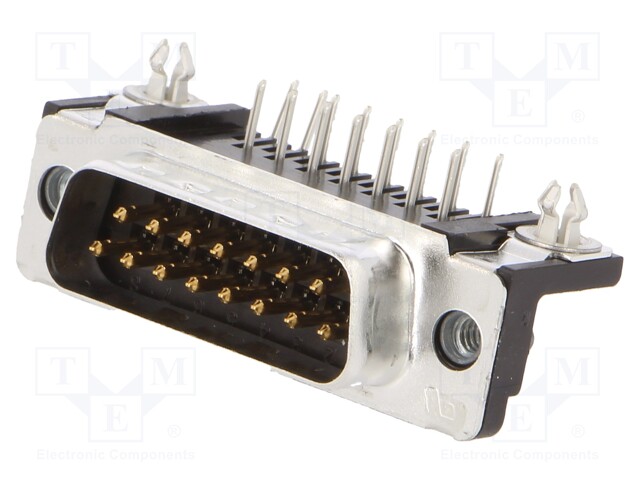 D-Sub; PIN: 15; socket; male; angled 90°; THT; UNC4-40; 0.76um
