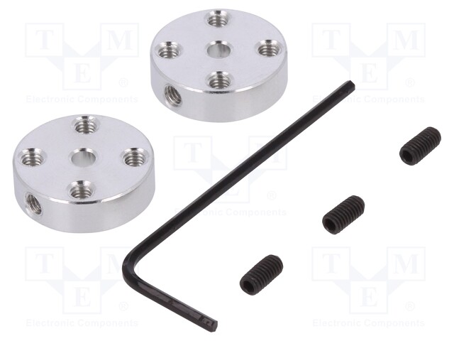 Bracket wheel; Shaft: smooth; Pcs: 2; Shaft dia: 3mm; Ø: 17.5mm