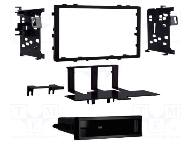Radio frame; Acura,Honda,Isuzu; 2 DIN; black