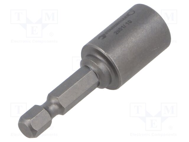 Screwdriver bit; HEX 10mm; Bit: 6-angles socket; 1/4" (E6,3mm)