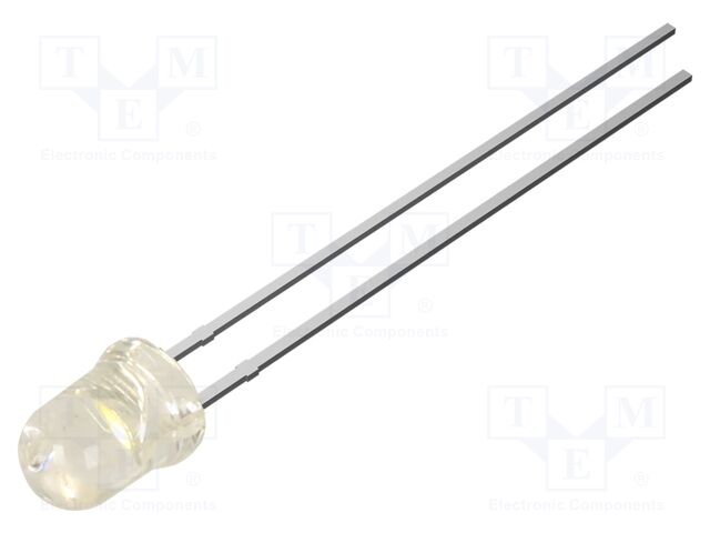 LED; white warm; 4mm; 14000mcd; 30°; Front: convex; 3.1VDC; round