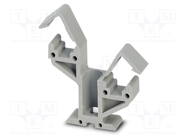 Mounting clamp; L: 39mm; ways: 2; W: 10mm; H: 47mm; Body: grey