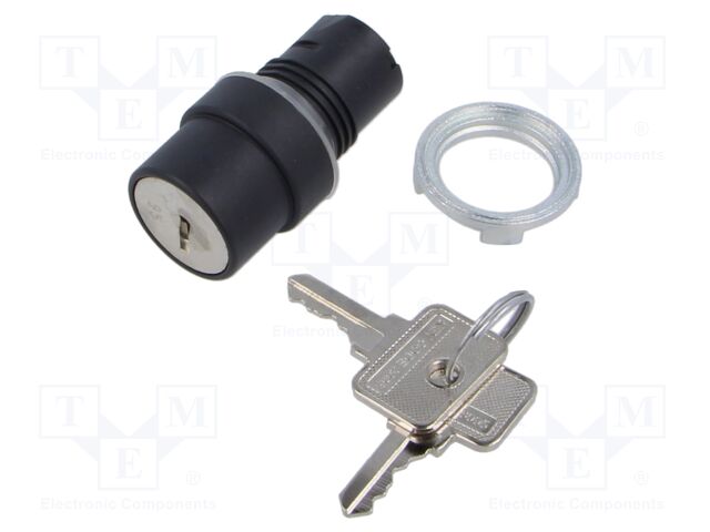 Switch: rotary with key; 22mm; Stabl.pos: 2; none; IP65; prominent
