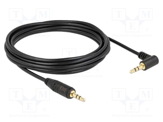 Cable; Jack 3.5mm 3pin plug,Jack 3.5mm 3pin angled plug; 5m