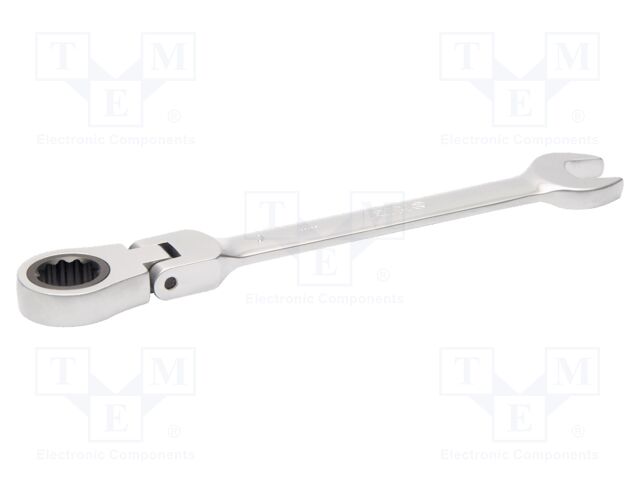 Wrench; combination spanner,with ratchet,with joint; 8mm; steel