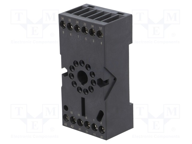 Socket; PIN: 11; 10A; 250VAC; Mounting: DIN,on panel; Series: HF10FH