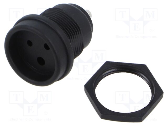 Connector: circular; socket; female; PIN: 3; soldering; polyamide