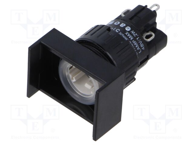 Switch: body; 16mm; Stabl.pos: 1; NC + NO; Pos: 2; Cutout: Ø16.2mm