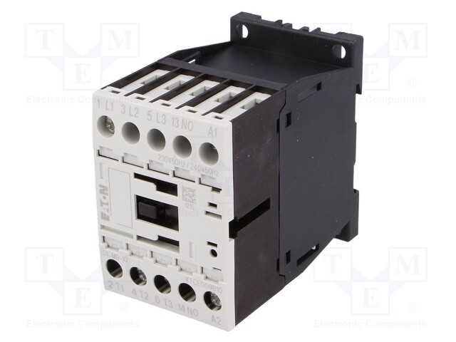 Contactor: 3-pole; NO x3; Auxiliary contacts: NO; 230VAC; 9A; DILM9
