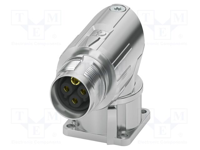 Connector: M17; socket; M17 PRO; PIN: 4; 630V; 25A; IP67; 3+PE; angled