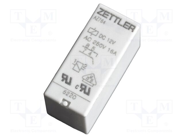 Relay: electromagnetic; SPST-NO; Ucoil: 5VDC; 16A; 16A/250VAC; PCB