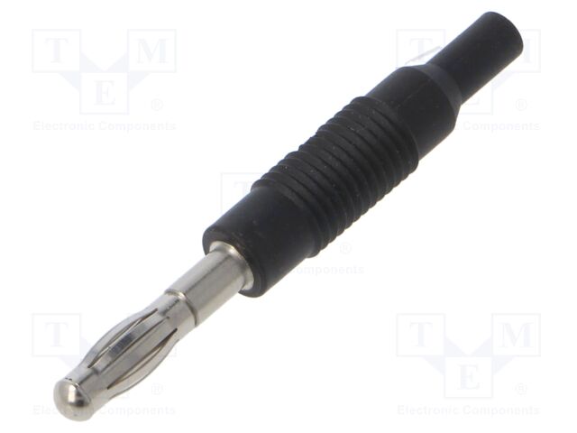 Connector: 4mm banana; plug; 6A; 30VAC; 60VDC; black; non-insulated