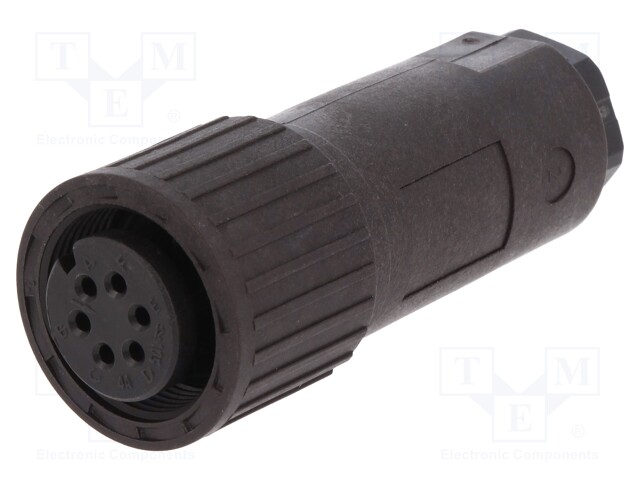 Connector: circular; plug; Series: CM; IP67; PIN: 6; female; 10A; 50V