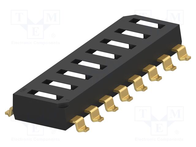 Switch: DIP-SWITCH; Poles number: 8; ON-OFF; 0.025A/24VDC; Pos: 2