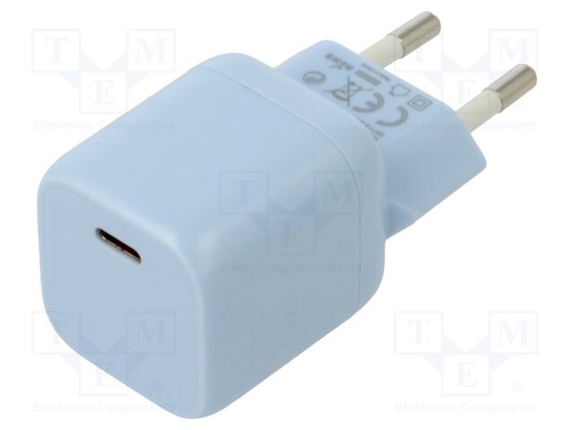 Power supply: switching; mains,plug-in; 5÷20VDC; 30W; blue; 3A