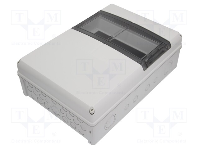 Enclosure: for modular components; IP65; grey; No.of mod: 14; IK08