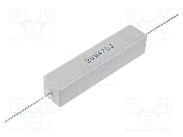 Resistor: wire-wound; cement; THT; 3.3Ω; 20W; ±5%; 13x13x60mm