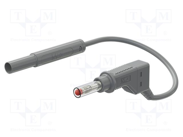 Test lead; 19A; banana plug 4mm,angular banana plug 4mm; Len: 1m