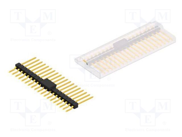 Connector: pin strips; pin header; male; PIN: 19; 2.54mm; SMT; 1x19