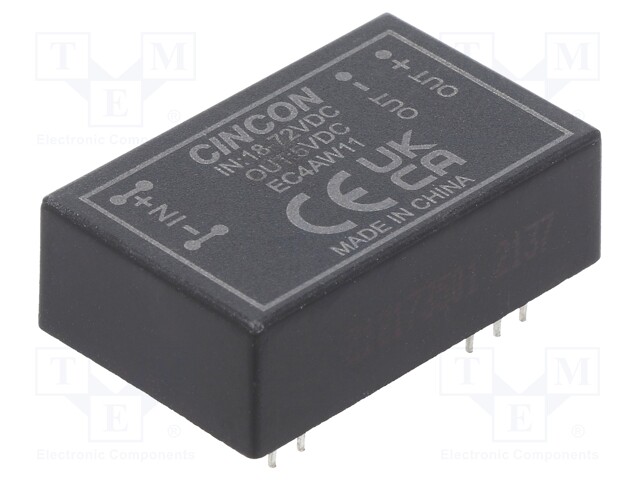 Converter: DC/DC; 3.3/6W; Uin: 18÷72V; 5VDC; Iout: 1000mA; 12.5g