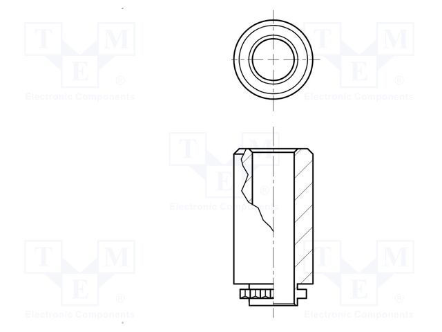 Spacer sleeve; 3.18mm; cylindrical; stainless steel; Øint: 2.95mm