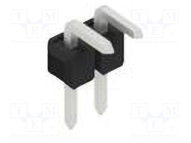 Connector: pin strips; pin header; male; PIN: 2; 2.54mm; THT; 1x2