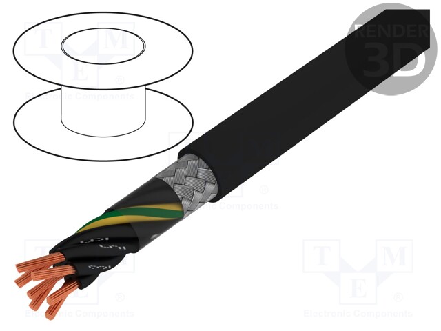 Wire; JZ-500-C; 7G0,75mm2; tinned copper braid; PVC; black
