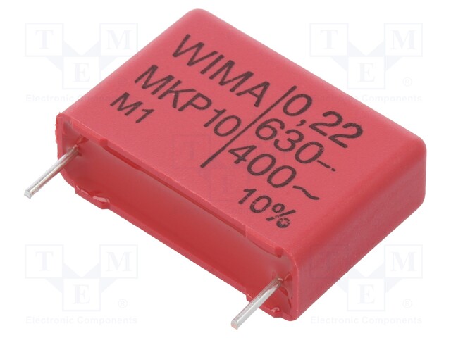 Capacitor: polypropylene; 220nF; 22.5mm; ±10%; 26.5x8.5x18.5mm