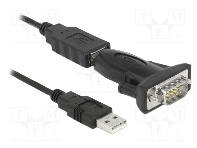 USB to RS232 converter; 0.8m; black; USB 1.1,USB 2.0