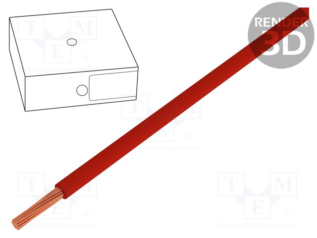 Wire; H07V-K; stranded; Cu; 2.5mm2; red; PVC; 470/750V; Class: 5