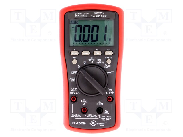 Digital multimeter; LCD (6000),with a backlit; 5x/s; True RMS