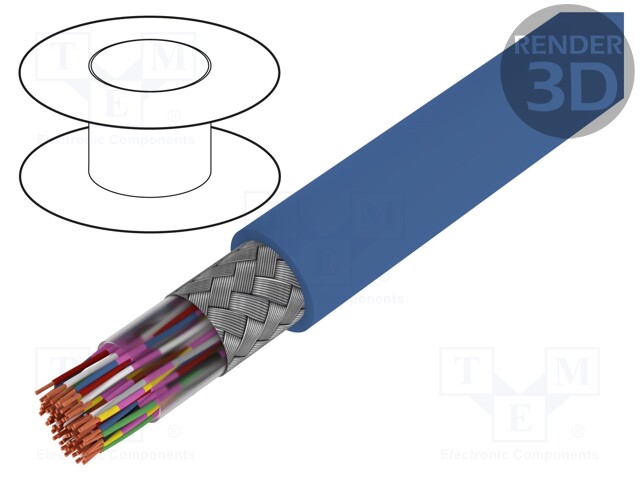 Wire; JE-LiYCY; 32x2x0,5mm2; aluminium foil,tinned copper braid