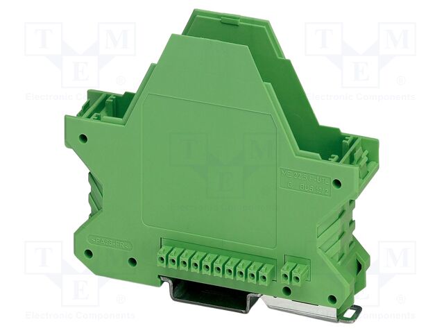 Enclosure base; with terminals; green; UL94V-0; ME 22,5; X: 84.8mm