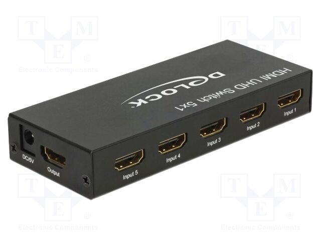 Switch; HDMI 2.0,High Speed; LED status indicator; black; metal