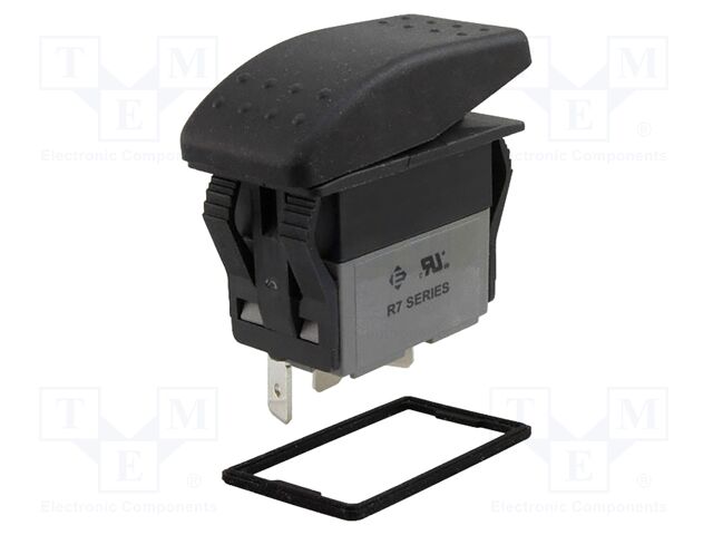 ROCKER; SPDT; Pos: 2; ON-ON; 20A/125VAC; black; black; none; 0÷55°C