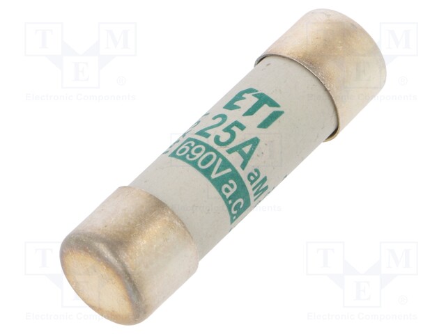 Fuse: fuse; aM; 25A; 690VAC; cylindrical,industrial; 14x51mm