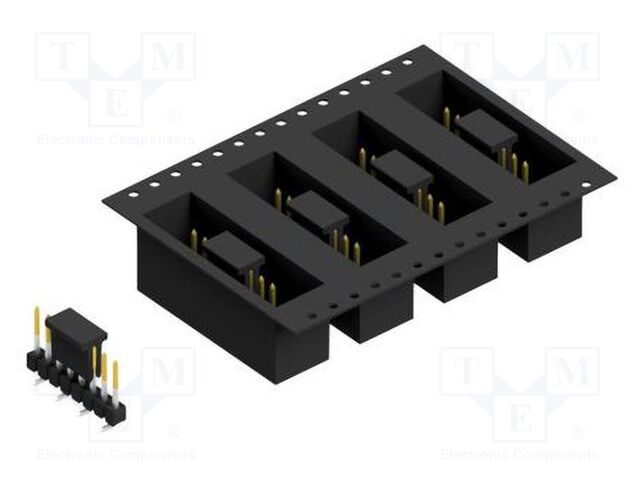 Connector: pin strips; pin header; male; PIN: 8; 2.54mm; SMT; 1x8
